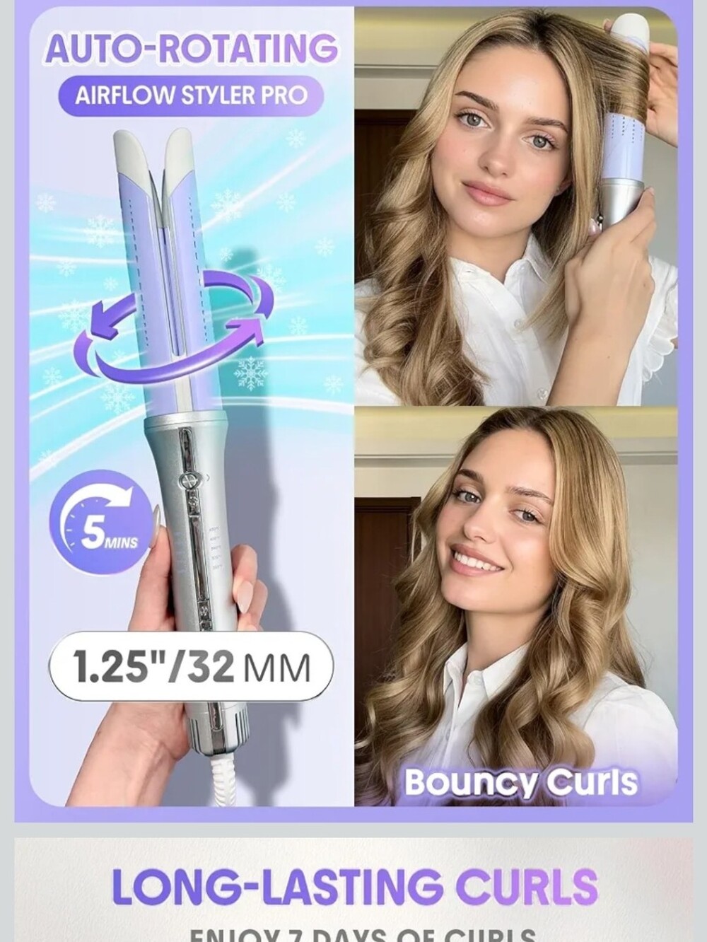 SHEGLAM Hair One Touch Airflow Styler Pro - Lavender/White - Picture 3 of 5